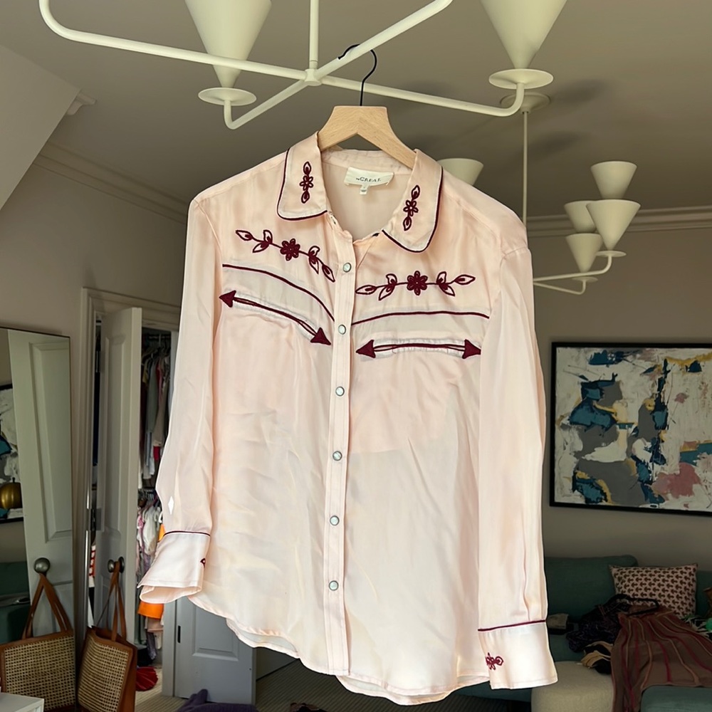 Beautiful blush, pink western top that matches skirt with from other listing